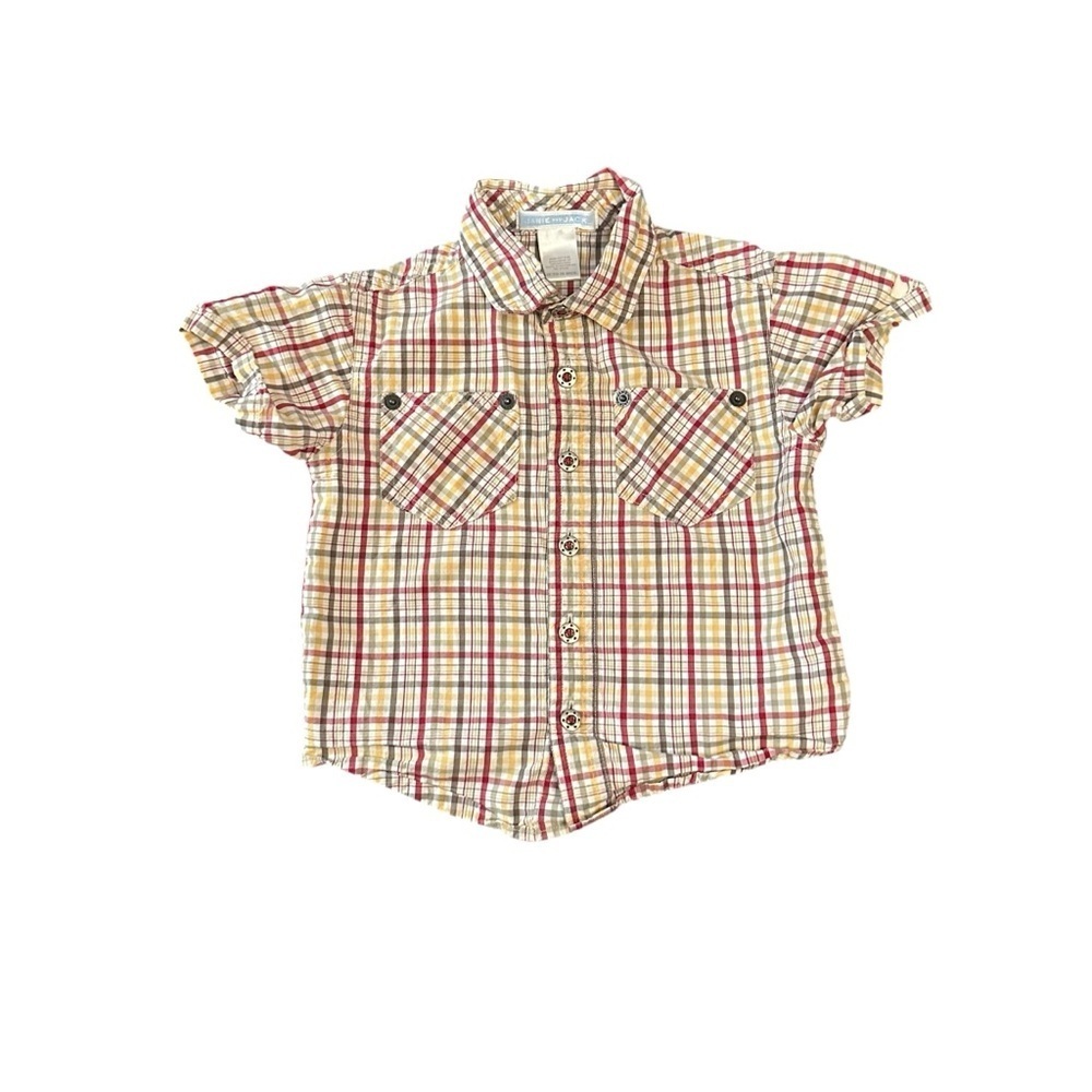 Janie and Jack Multicolor Plaid Button Down Shirt